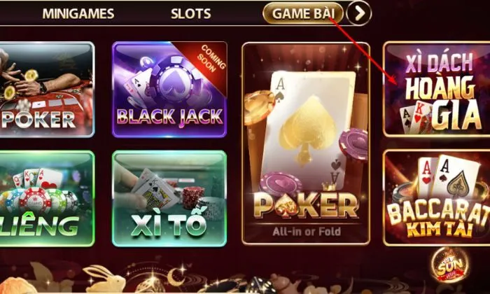 Các bước tham gia Xì Dách Hoàng Gia tại Sunwin